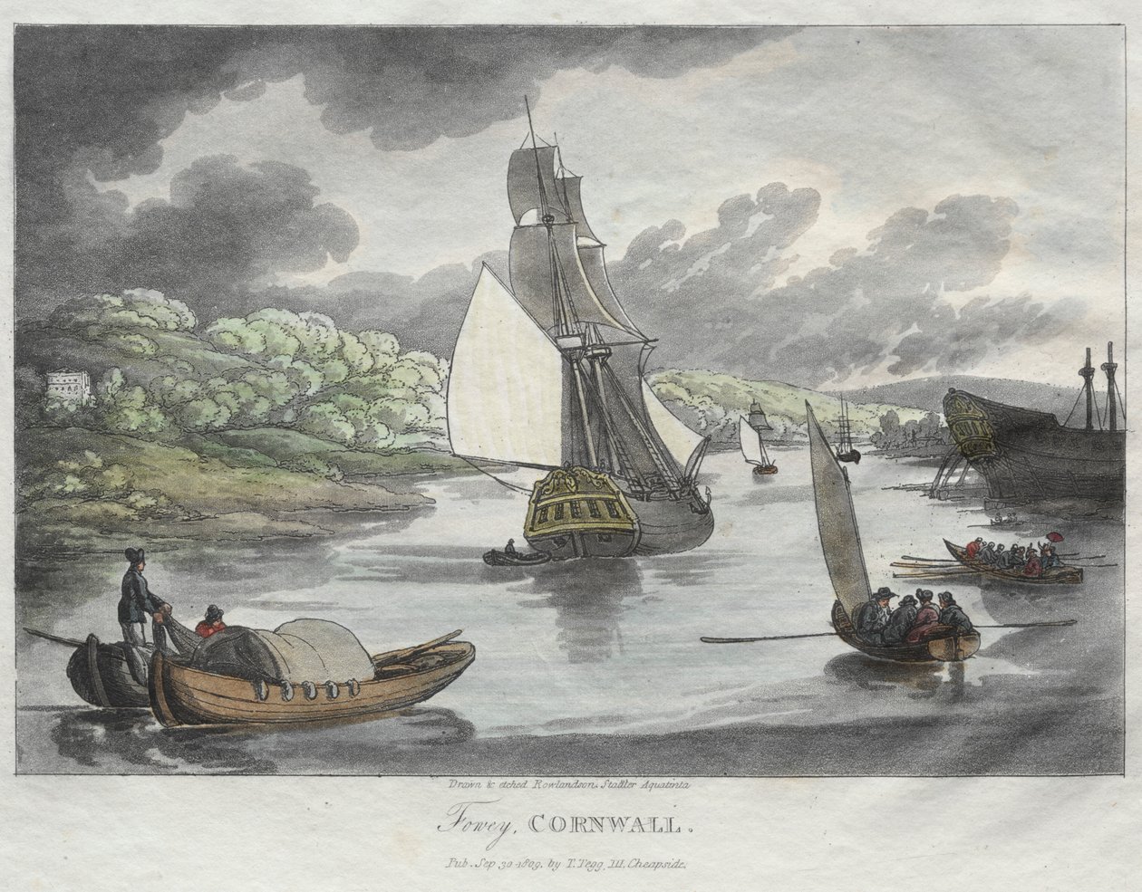 Rowlandsons skisser från naturen: Fowey, Cornwall av Thomas Rowlandson