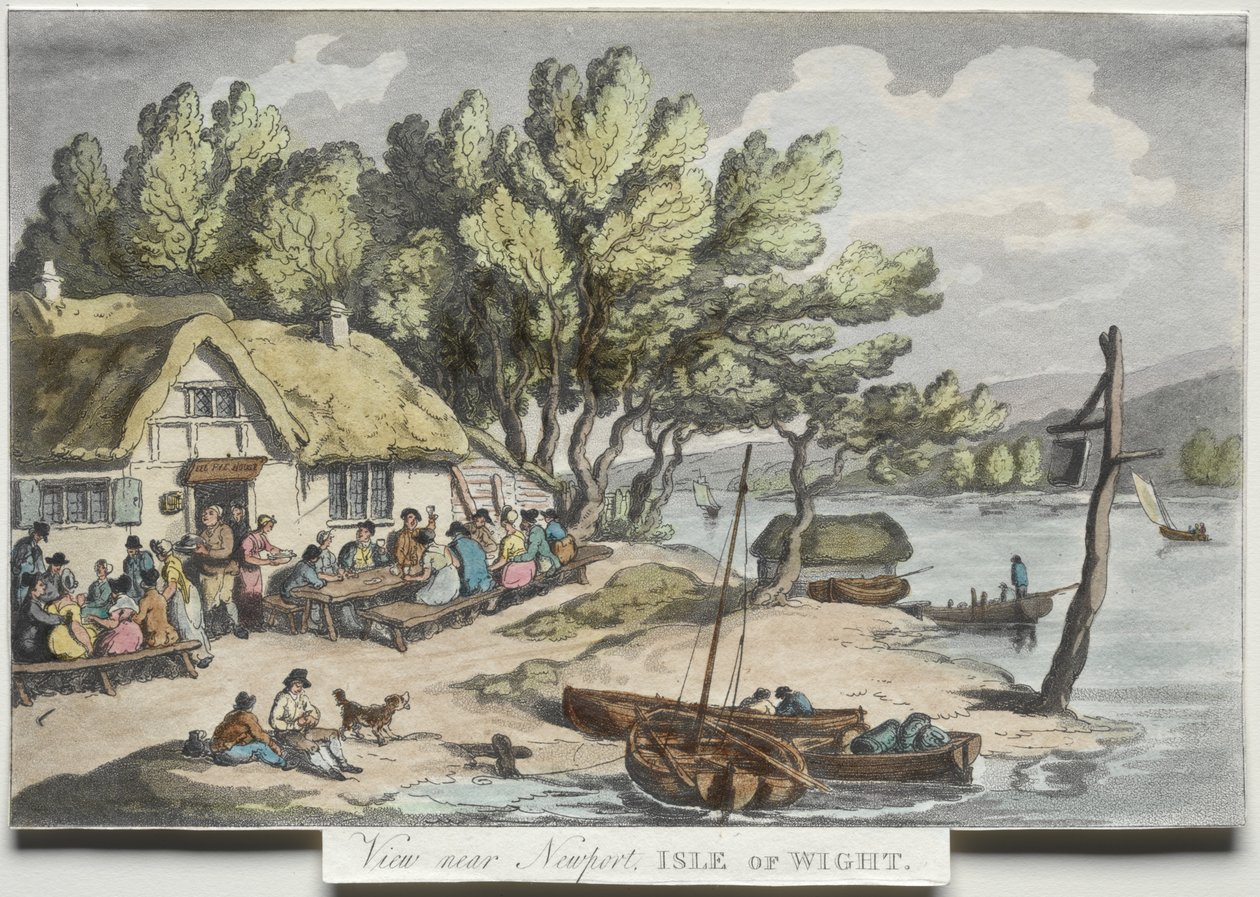Rowlandsons ”Sketches from Nature”:  Utsikt nära Newport, Isle of Wight av Thomas Rowlandson