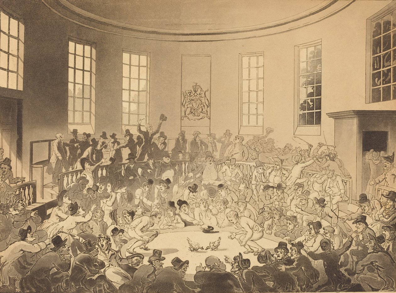 Royal Cock Pit, publicerad 1808. av Thomas Rowlandson