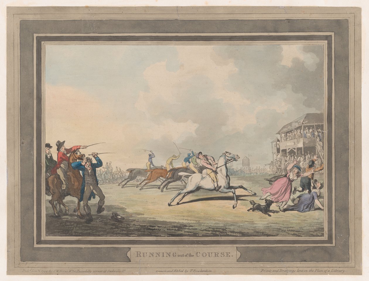 Banan slutar den 1 januari 1799., 1 januari 1799. av Thomas Rowlandson