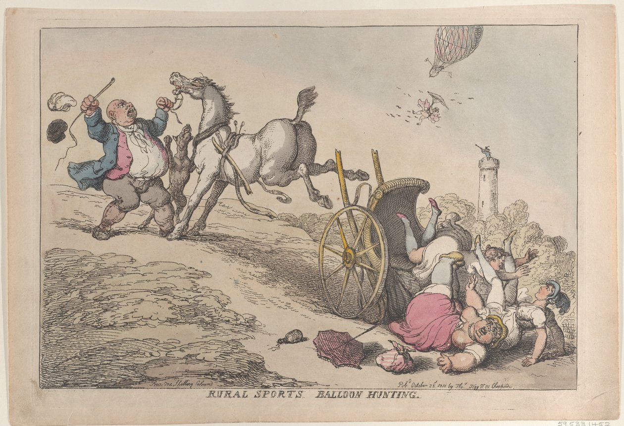 Landsbygdsidrott: Ballongjakt, 25 oktober 1811, 25 oktober 1811. av Thomas Rowlandson