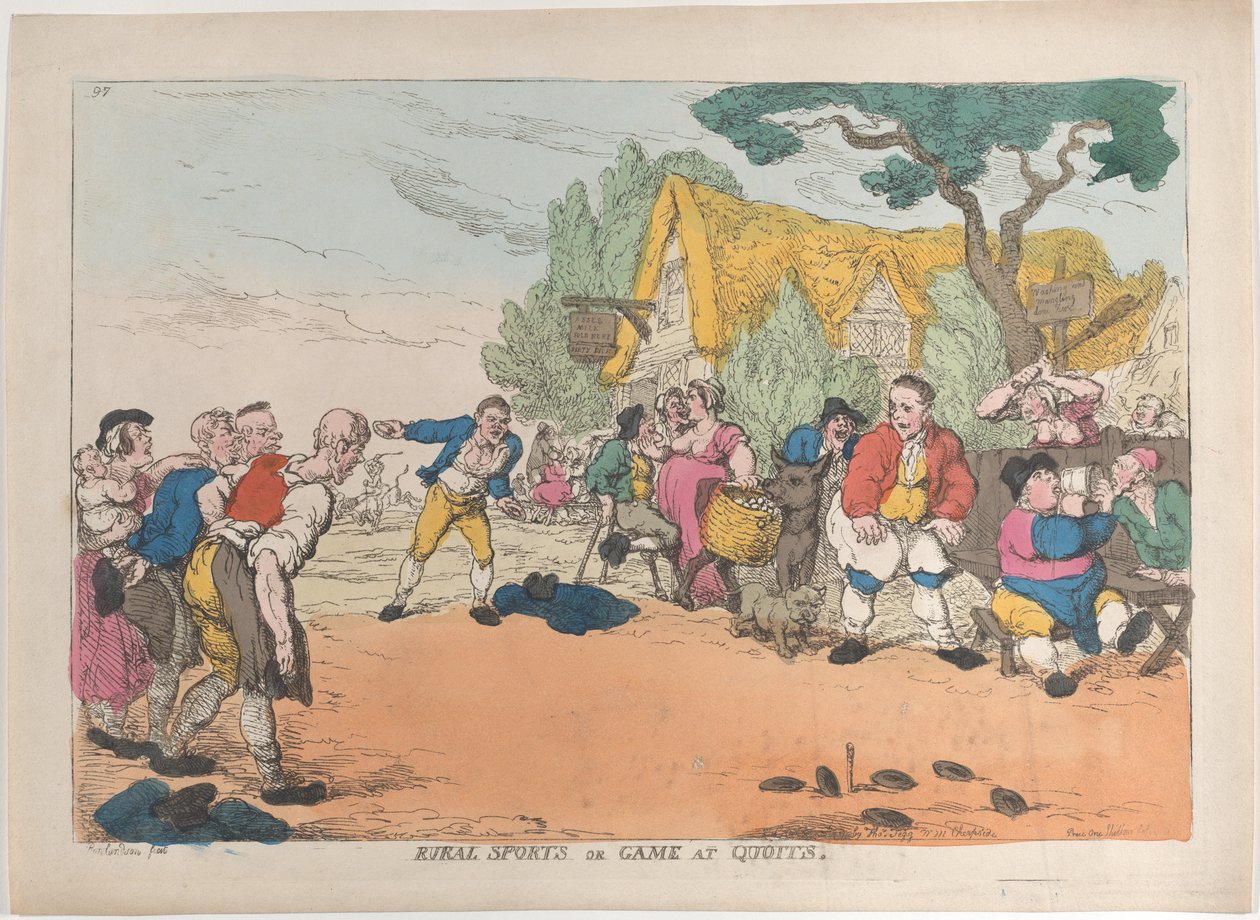 Landsbygdens sport eller spel på Quoits, 30 oktober 1811., 30 oktober 1811. av Thomas Rowlandson