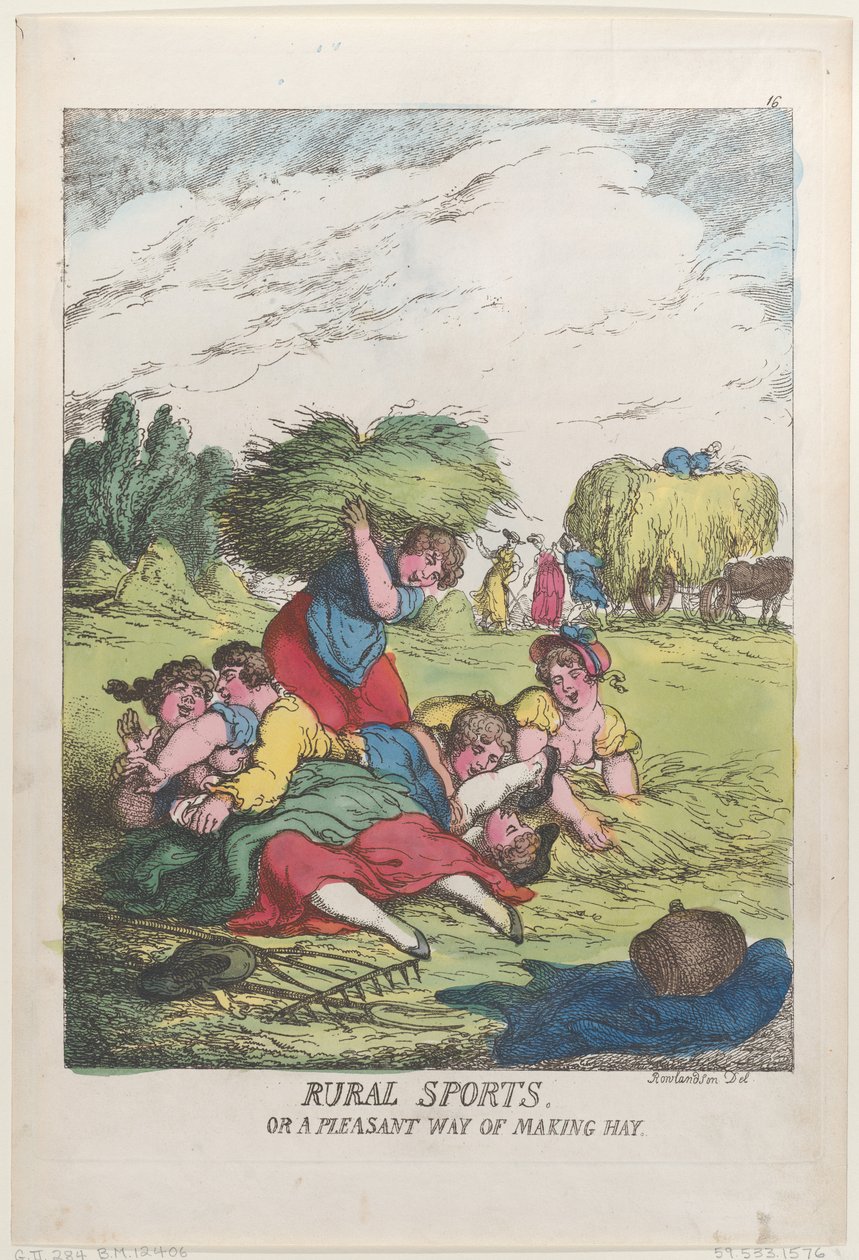Landsbygdssport, eller ett trevligt sätt att göra hö, 20 juni 1814, 20 juni 1814. av Thomas Rowlandson