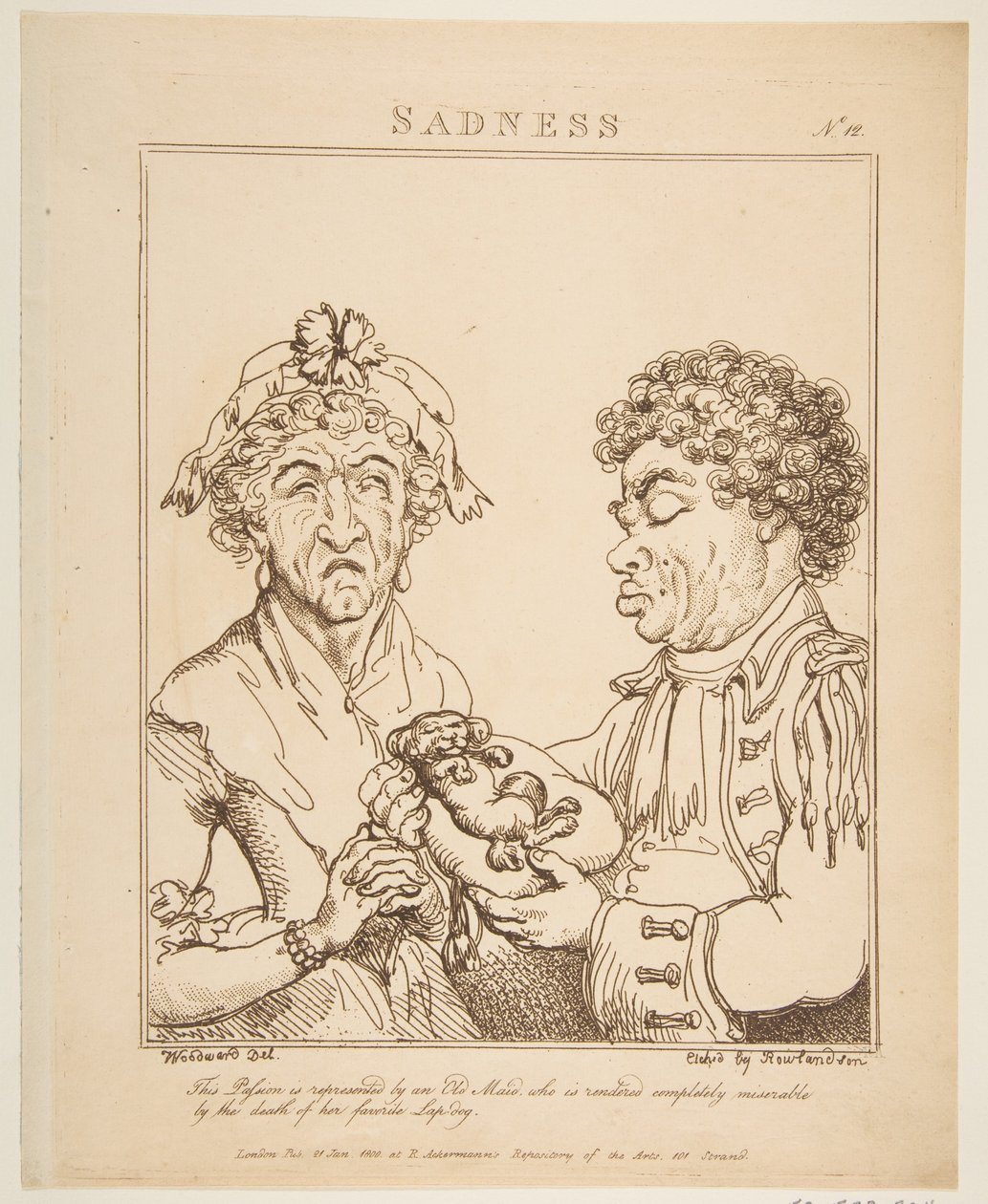 Sadness Le Brun Travested, eller Caricatures of the Passions, 21 januari 1800. av Thomas Rowlandson