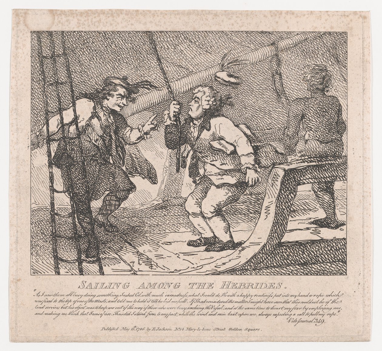 Segling bland Hebriderna Pittoreska skönheter i Boswell, Part the Second, Ju..., 10 juni 1786. av Thomas Rowlandson