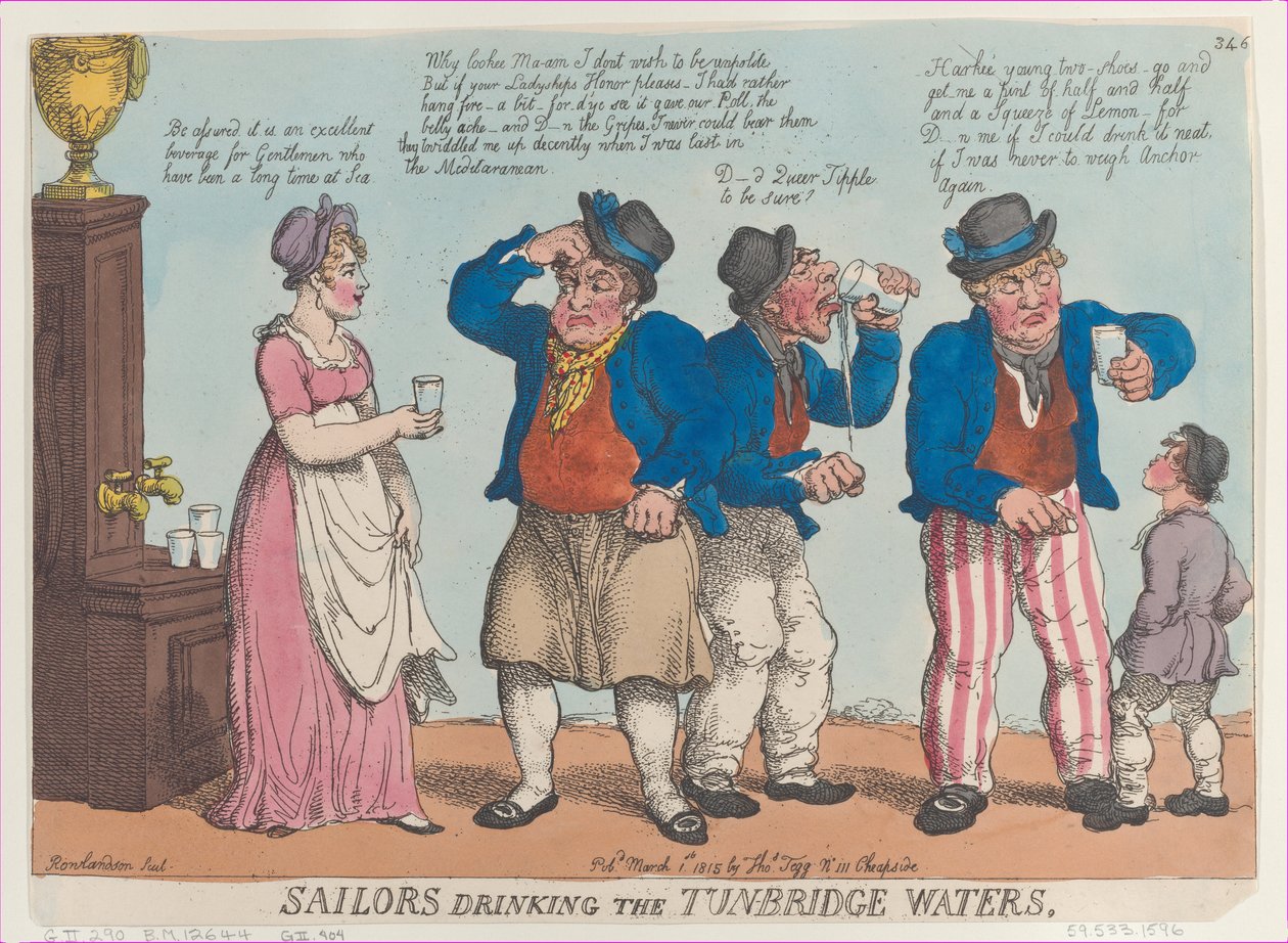 Sailors Drinking the Tunbridge Waters, 1 mars 1815., 1 mars 1815. av Thomas Rowlandson