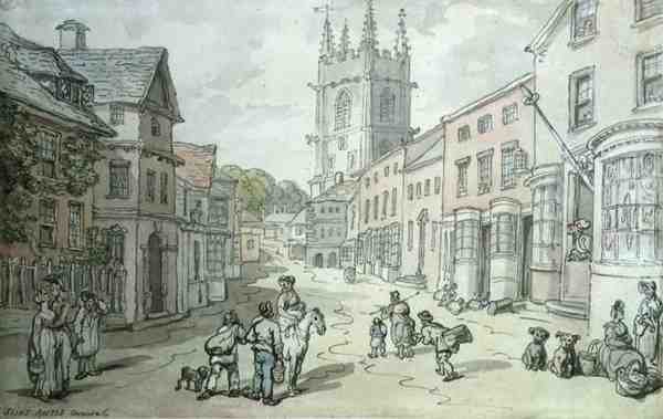 Saint Austell, Cornwall (penna och akvarell på papper) av Thomas Rowlandson
