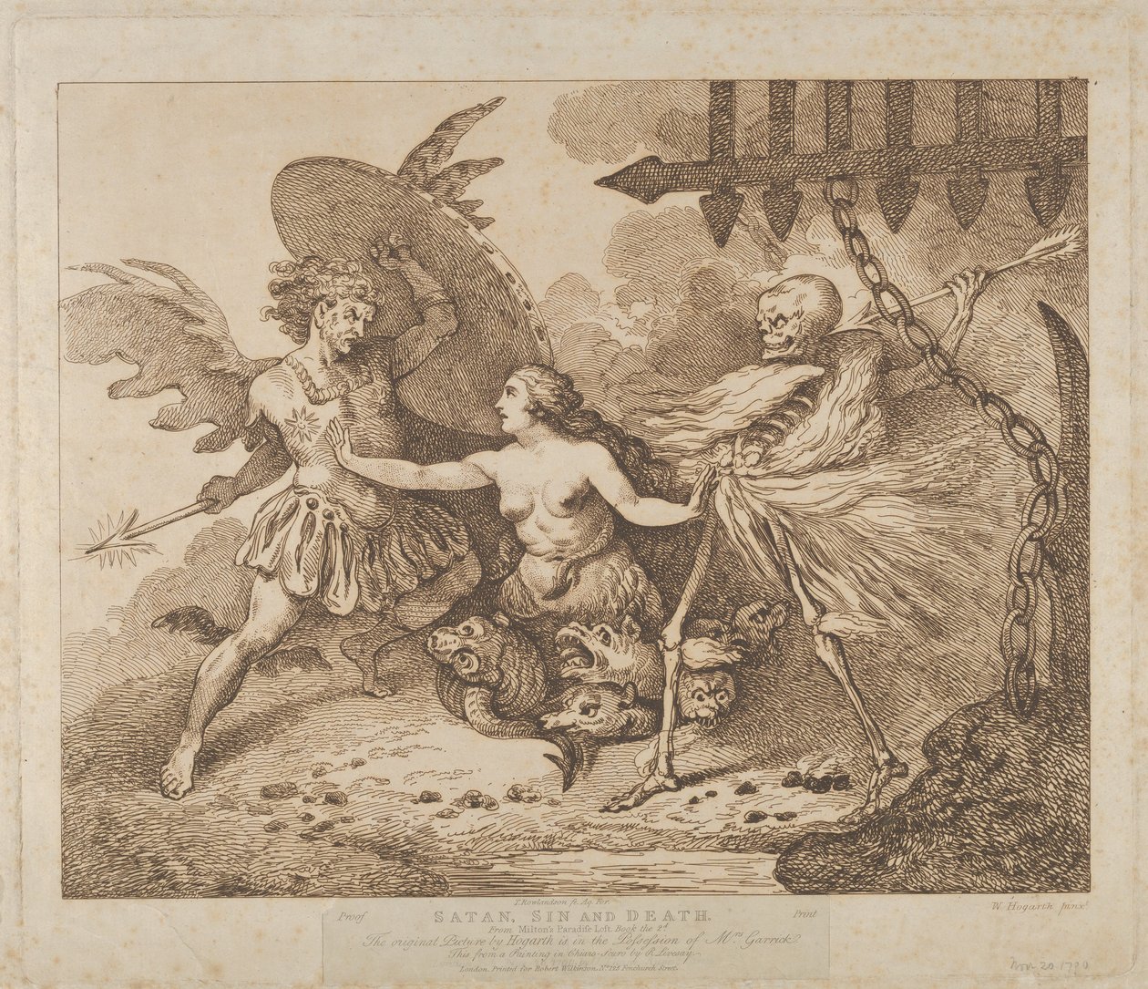 Satan, synden och dödens paradis förlorat, bok 2:a, efter 1790., efter 1790. av Thomas Rowlandson