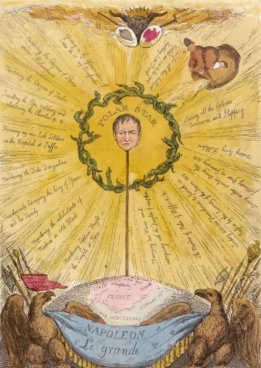 Satirisk politisk tecknad serie av Napoleon av Thomas Rowlandson