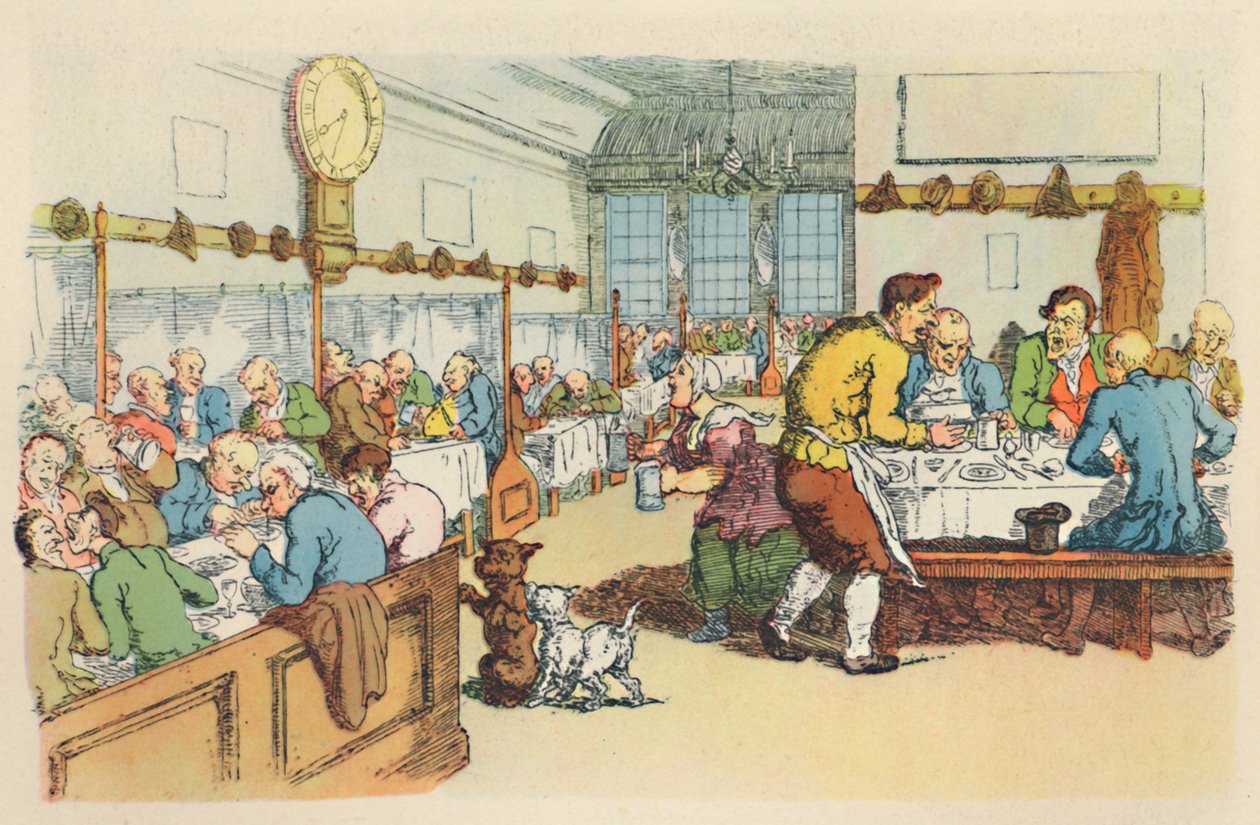 Scen i ett kaffehus, 1788, 1944. av Thomas Rowlandson
