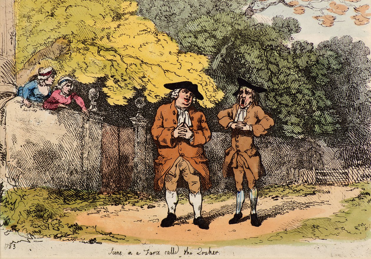 Scen i en fars som kallas kväkaren av Thomas Rowlandson