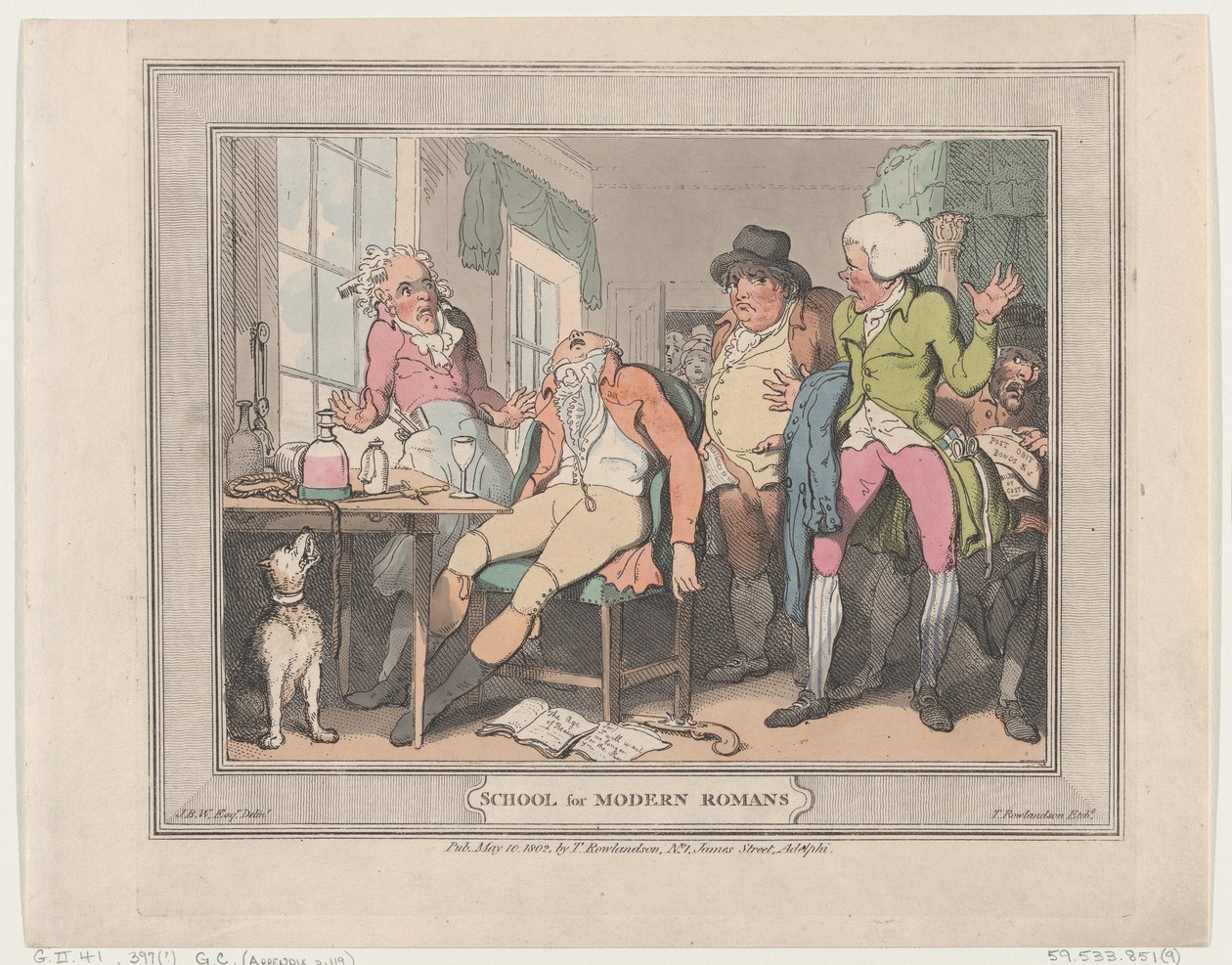 Skola för moderna romare, 10 maj 1802, 10 maj 1802. av Thomas Rowlandson