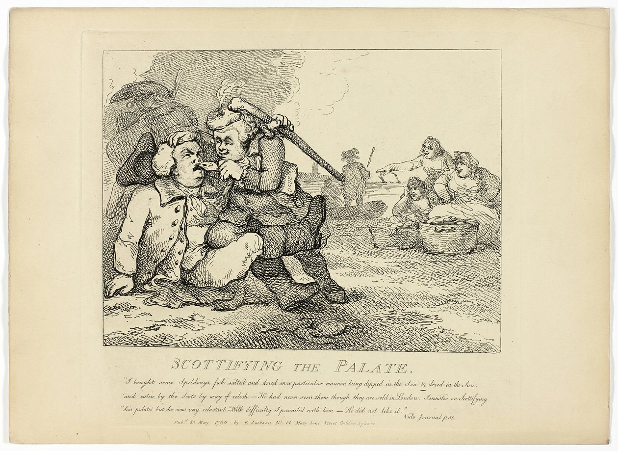 Scottifiying the Palate, från Boswells rundresa på Hebriderna av Thomas Rowlandson