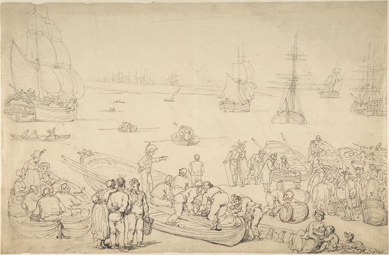 Hamnen av Thomas Rowlandson