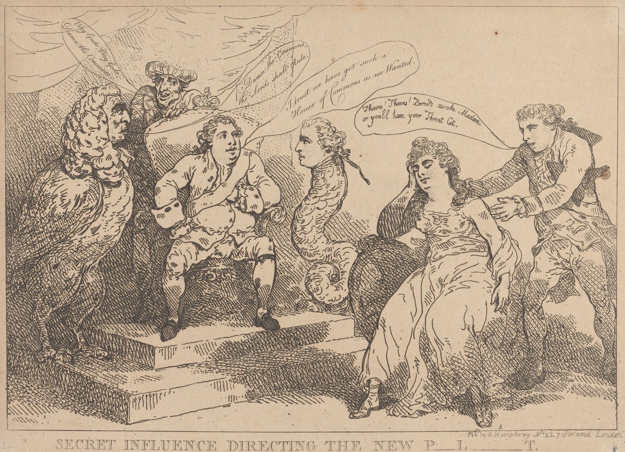 Hemligt inflytande som styr det nya parlamentet av Thomas Rowlandson