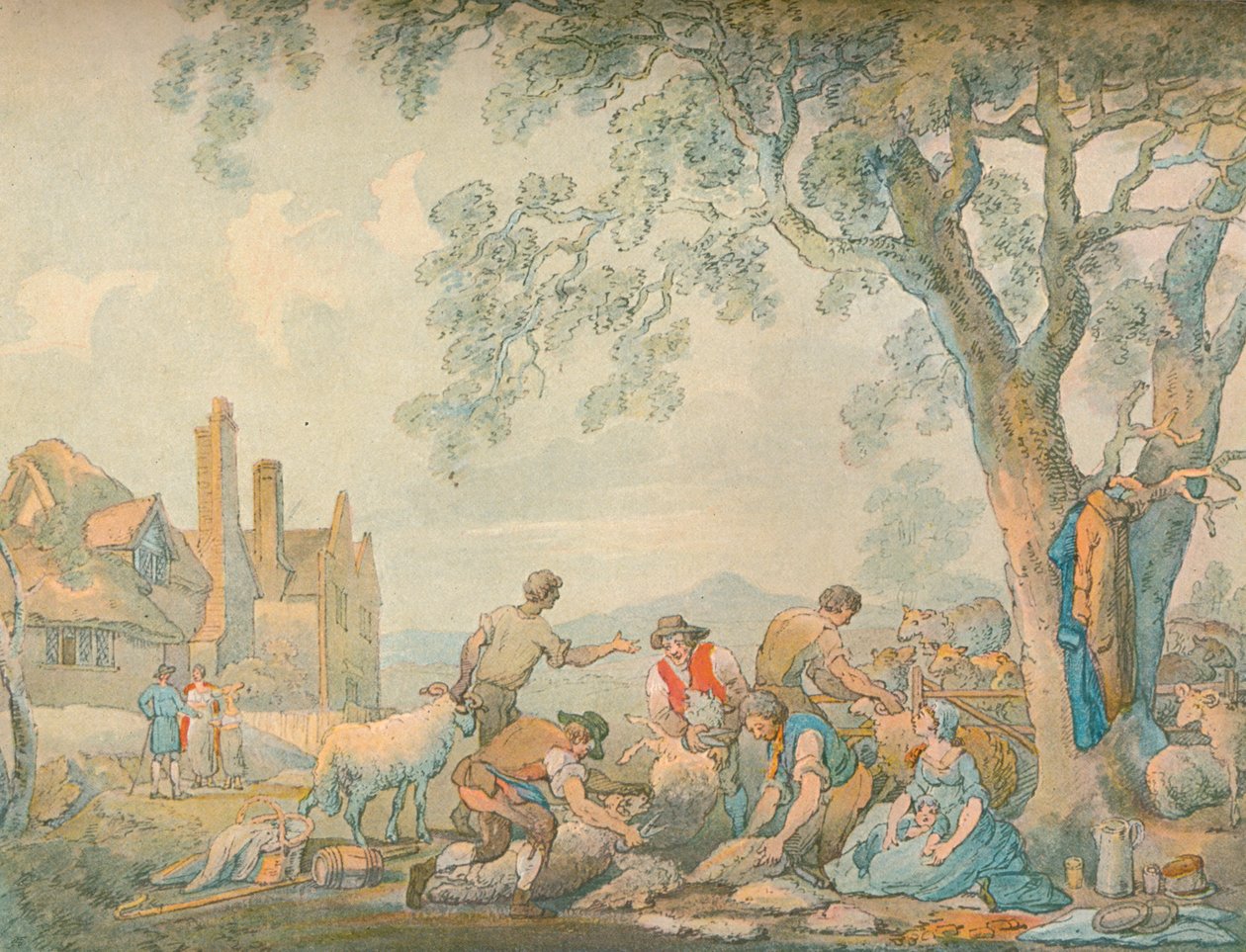 Fårklippning, c1776-1827, 1906 av Thomas Rowlandson