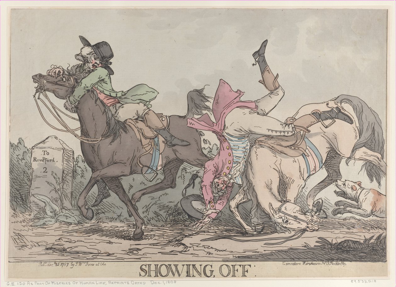 Showing Off, 25 mars 1787, 25 mars 1787. av Thomas Rowlandson
