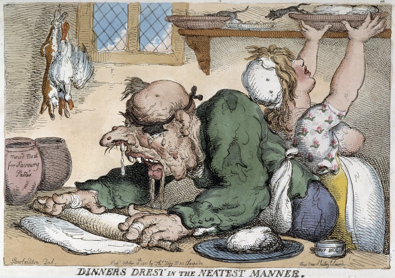 Sjuk man förbereder måltiden - Tecknad av Rowlandson av Thomas Rowlandson