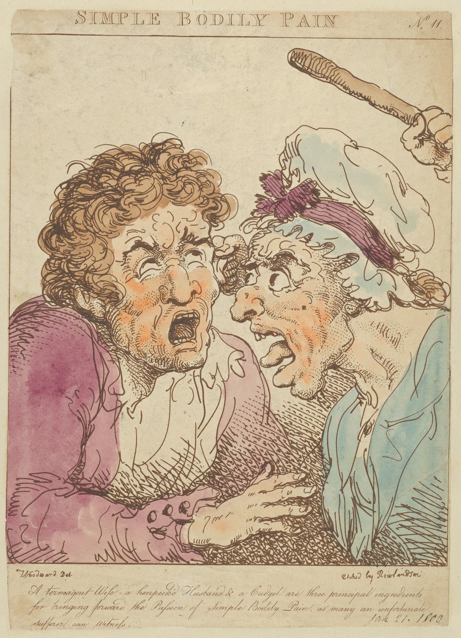Enkel kroppslig smärta, 1800., 1800. av Thomas Rowlandson