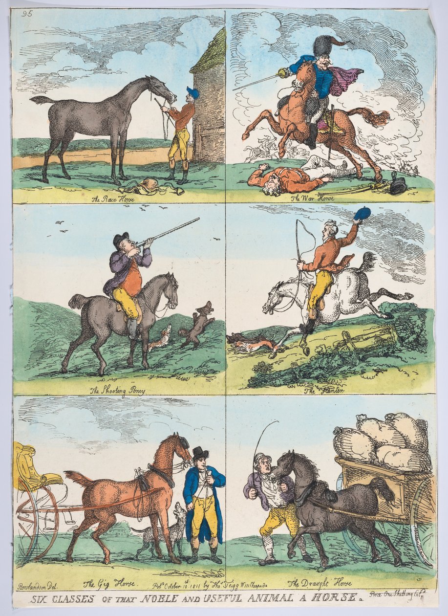 Sex klasser av det ädla och användbara djuret en häst, 10 oktober 1811., 10 oktober 1811. av Thomas Rowlandson