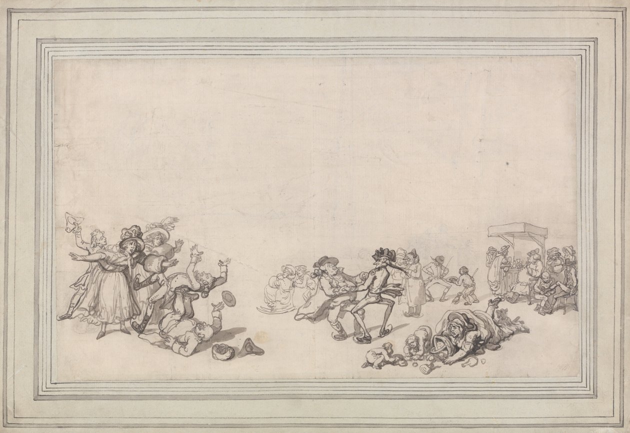 Skridskoåkning på Serpentine av Thomas Rowlandson