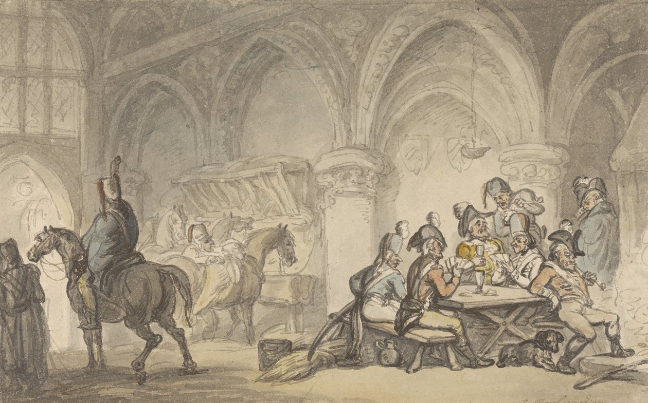 Soldater som festar på ett värdshus av Thomas Rowlandson