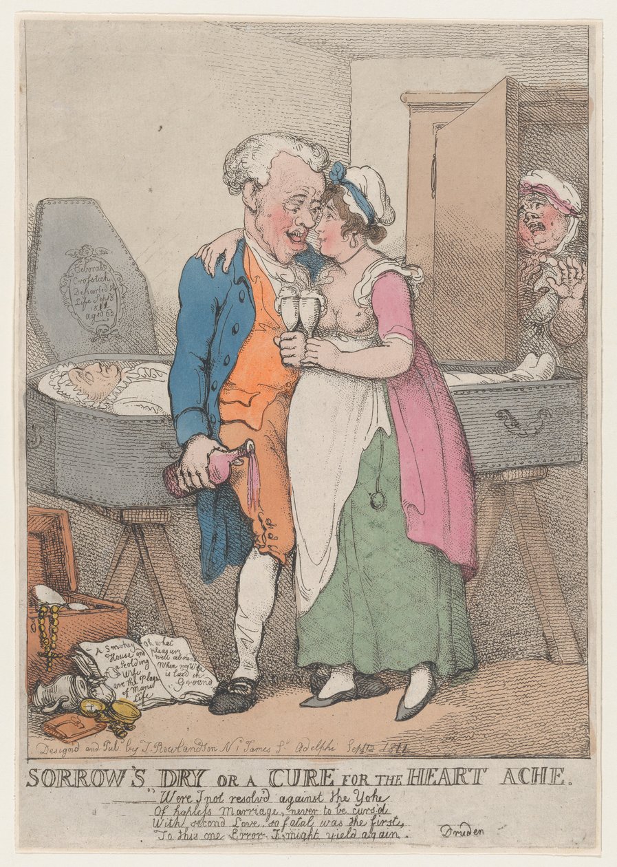 Sorgens torra eller ett botemedel mot hjärtvärken, 1811., 1811. av Thomas Rowlandson