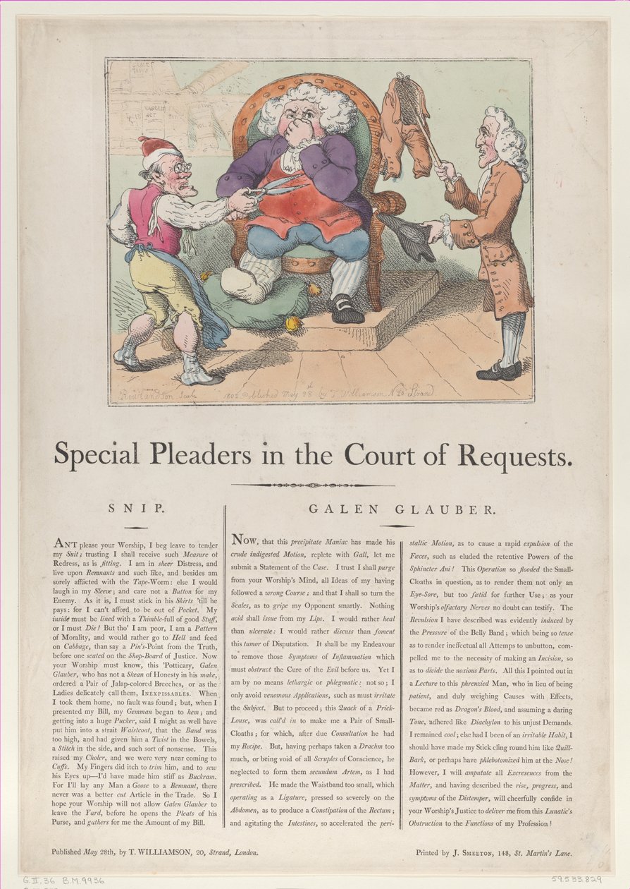 Särskilda anförare i hovrätten den 28 maj 1802., 28 maj 1802. av Thomas Rowlandson