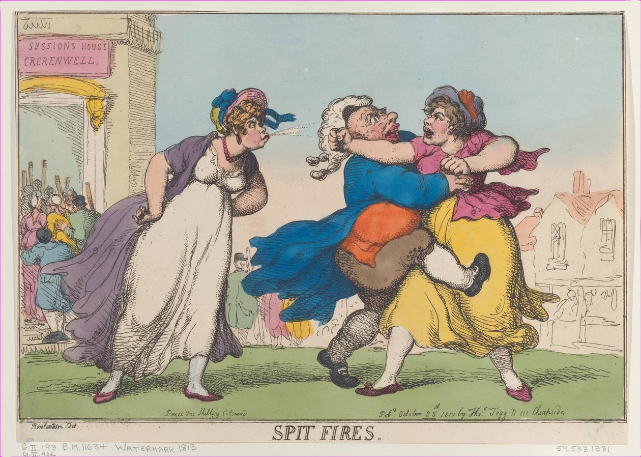 Spit Fires, [25 oktober 1810], nytryck., [25 oktober 1810], nytryck. av Thomas Rowlandson