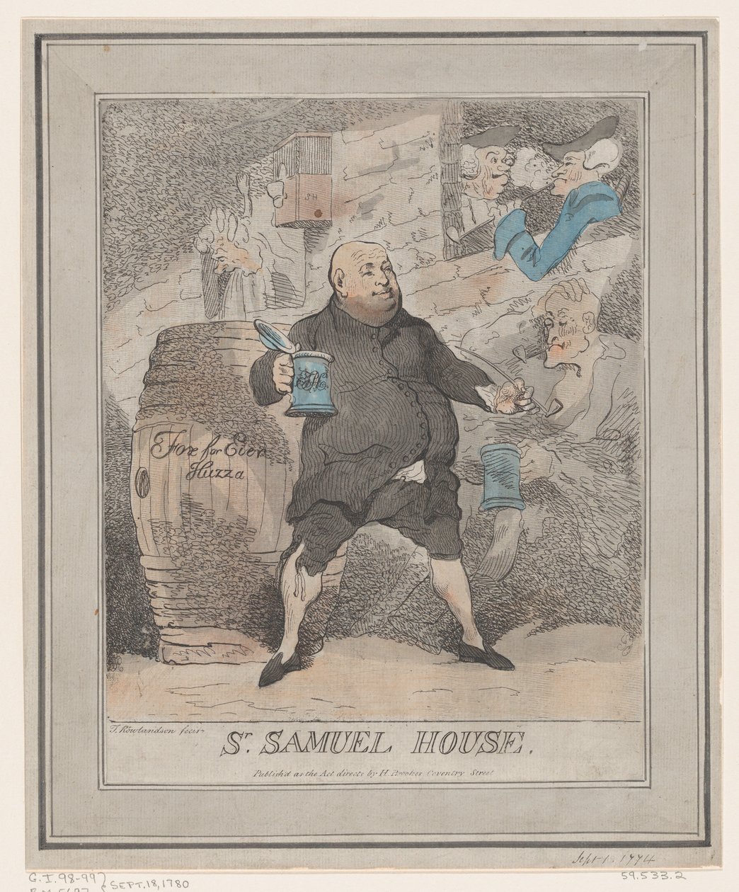 Sr Samuel House, [1780] återutgiven 1786-91., [1780] återutgiven 1786-91. av Thomas Rowlandson