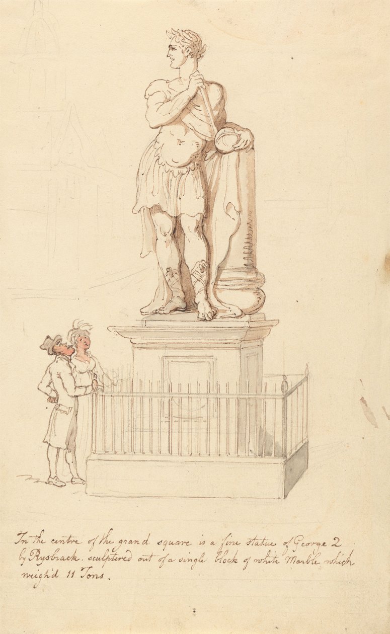 Statyn av Georg II, Greenwich av Thomas Rowlandson