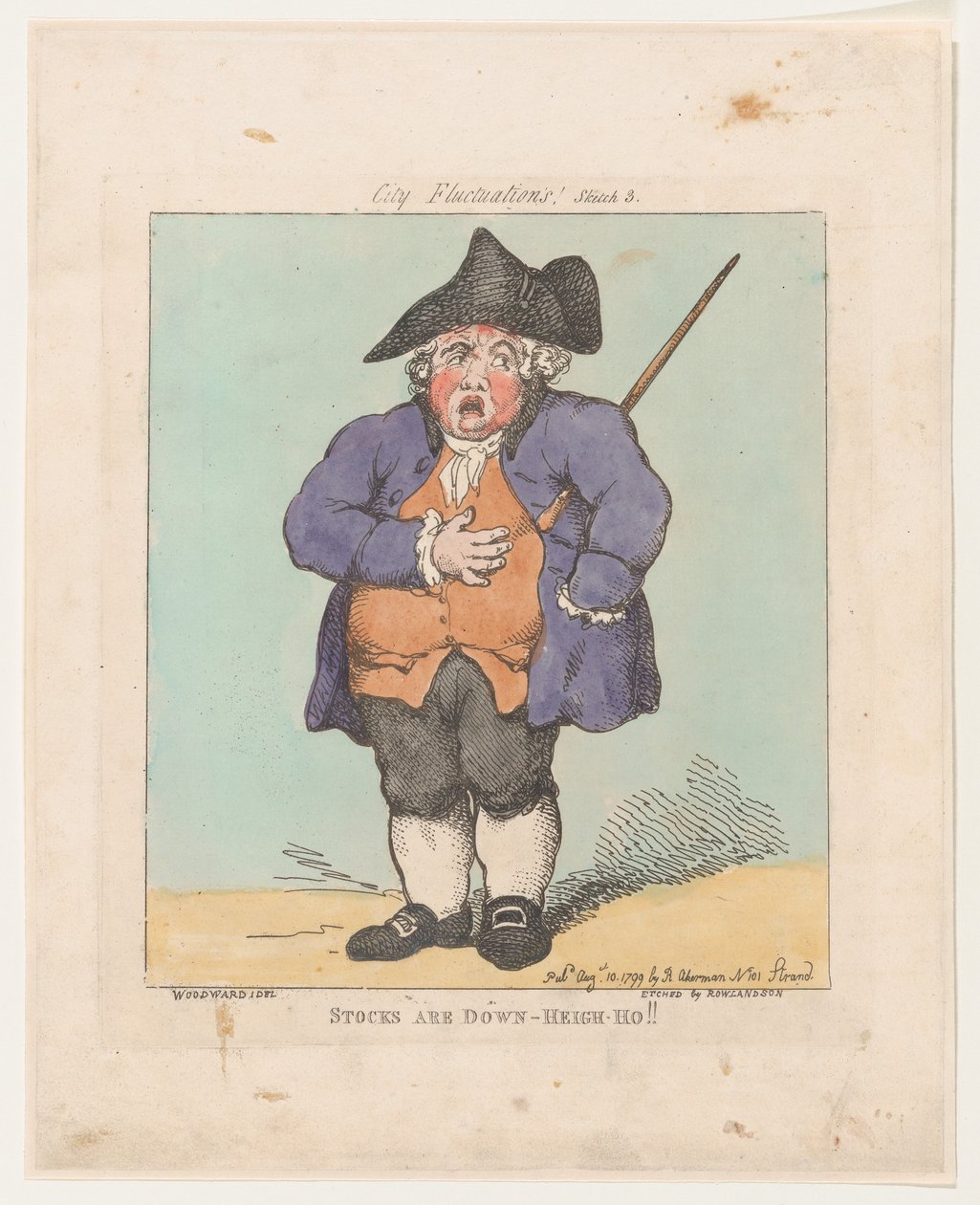 Aktierna är nere- Heigh-Ho!!, 10 augusti 1799., 10 augusti 1799. av Thomas Rowlandson