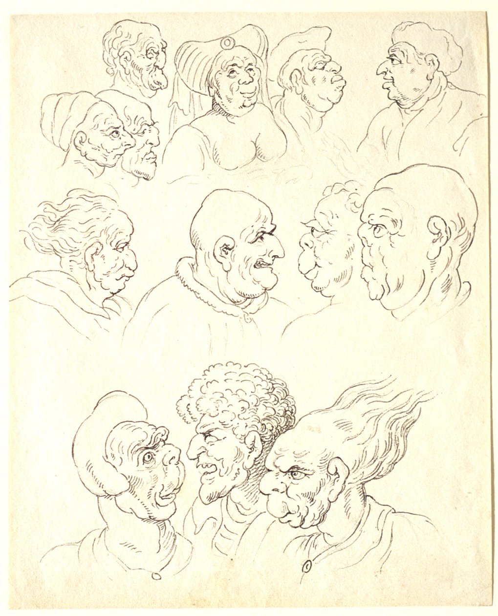 Studier av groteska huvuden av Thomas Rowlandson