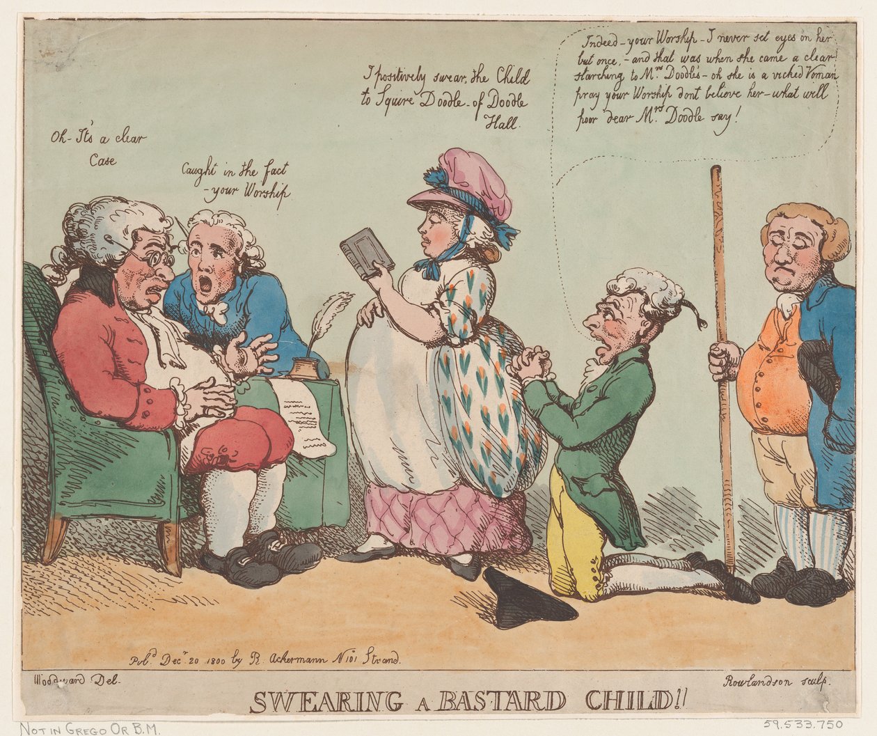Svära ett bastardbarn!, 20 december 1800., 20 december 1800. av Thomas Rowlandson