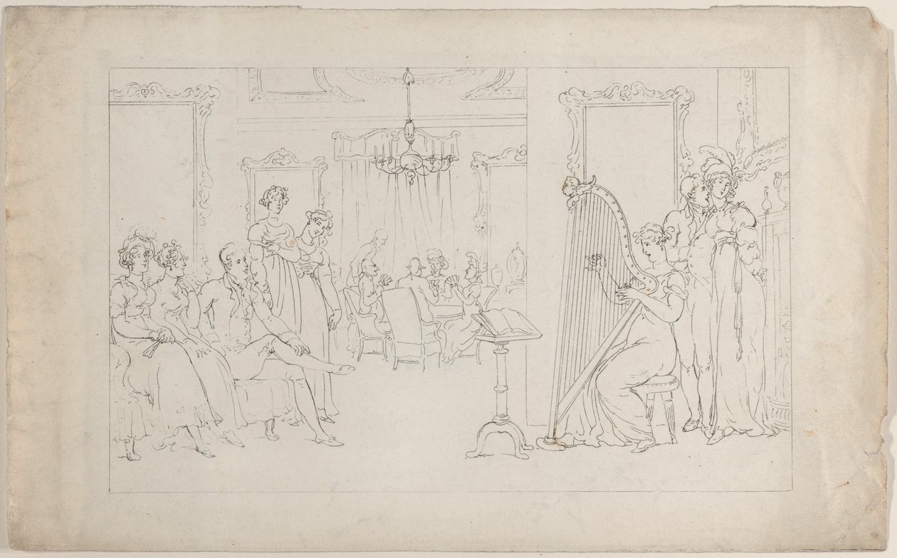 Söt är rösten vars krafter kan röra och kalla det lösdrivna hjärtat att älska..., 1 september 1817. av Thomas Rowlandson