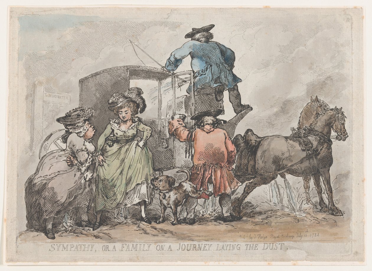 Sympathy, or A Family On A Journey Laying The Dust, 12 juli 1784, 12 juli 1784. av Thomas Rowlandson