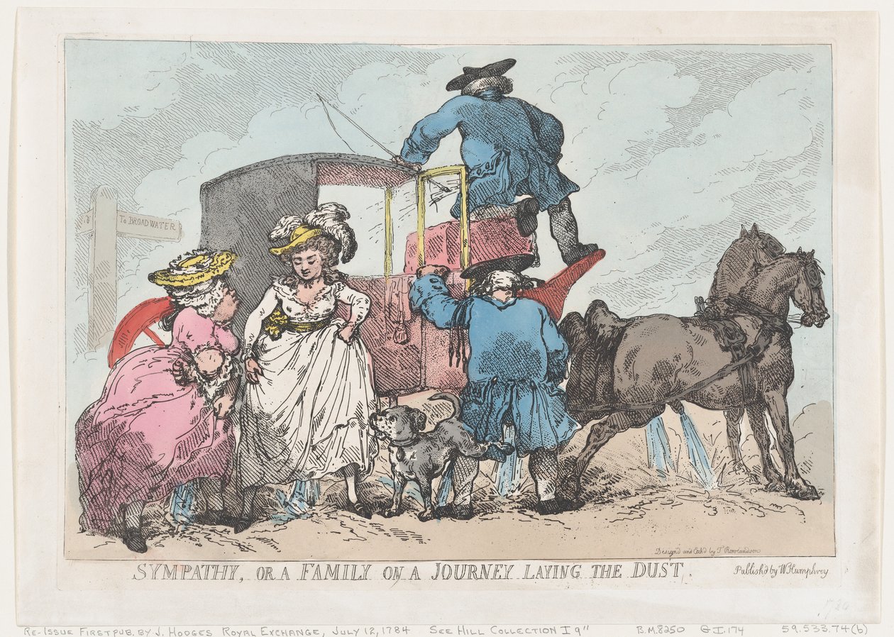 Sympathy, or A Family On A Journey Laying The Dust, 12 juli 1784, 12 juli 1784. av Thomas Rowlandson