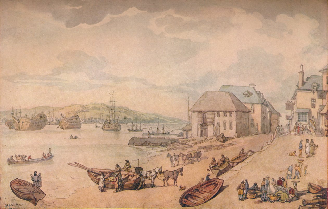 Tarr Point Torpoint, Plymouth, c1700-talet av Thomas Rowlandson