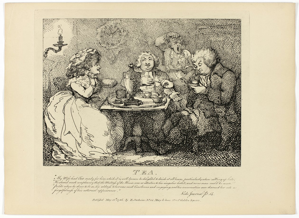 Te, från Boswells rundresa på Hebriderna av Thomas Rowlandson
