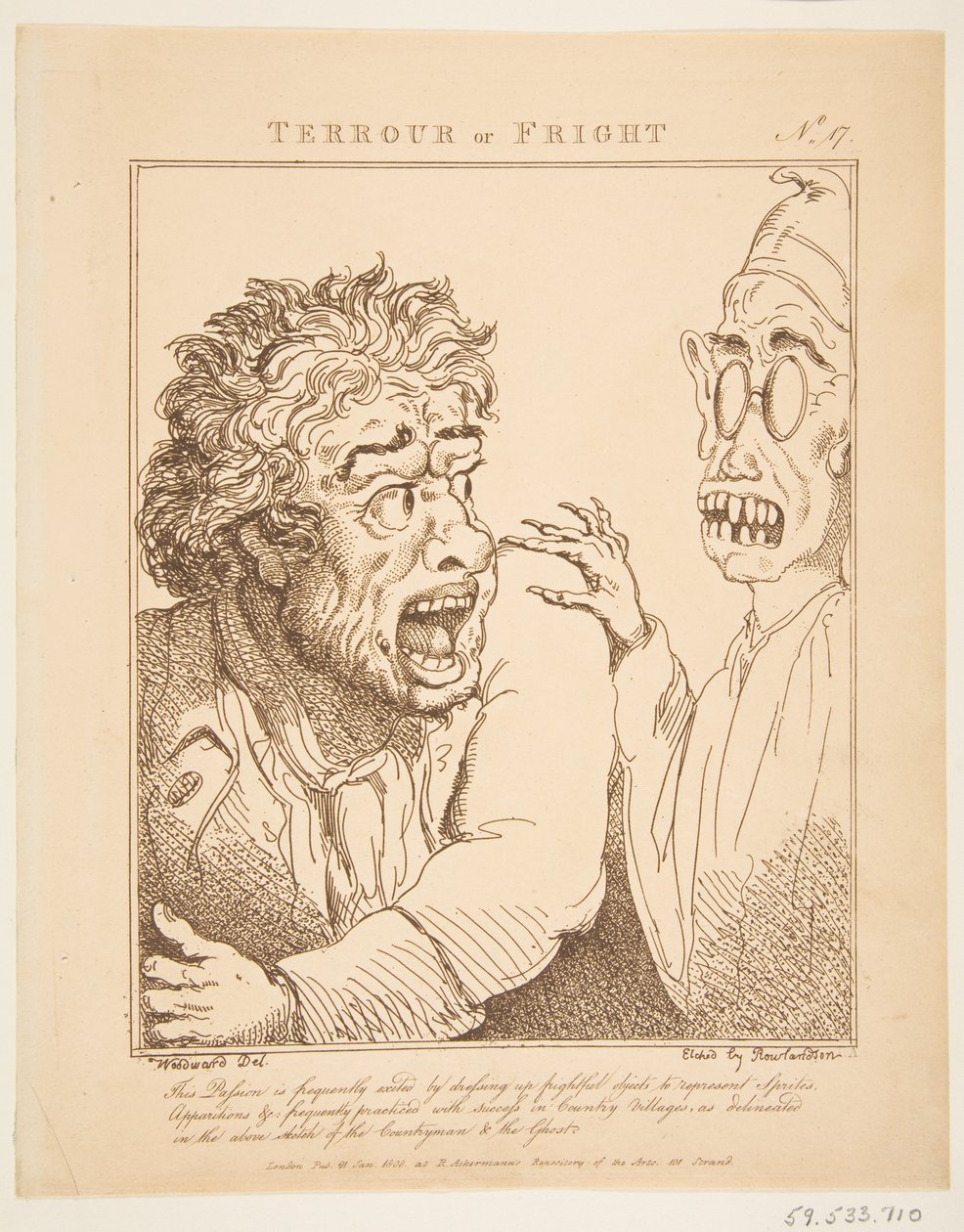 Skräck eller skräck Le Brun Travested, eller Caricatures of the Passions, 21 januari 1800. av Thomas Rowlandson