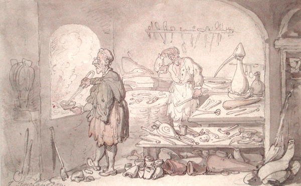 Alkemisten (akvarell på papper) av Thomas Rowlandson