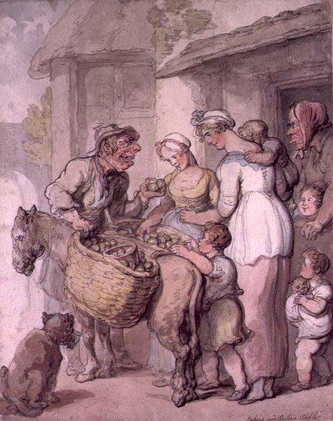Apple Vendor: Äpplen för att baka och koka äpplen av Thomas Rowlandson