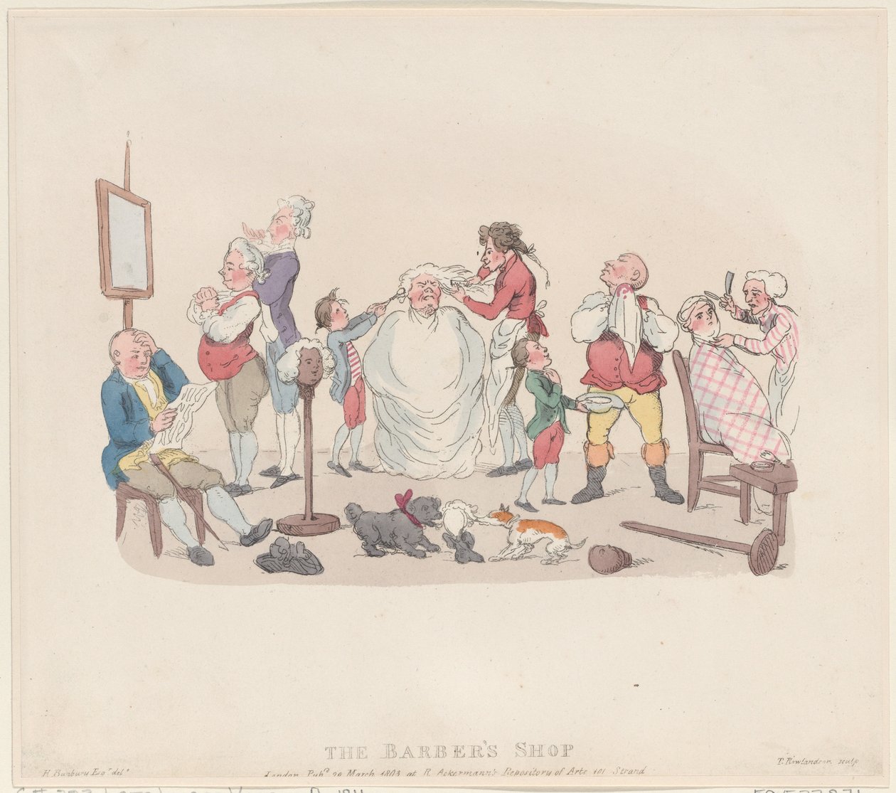 Frisörsalongen, 20 mars 1803, 20 mars 1803. av Thomas Rowlandson