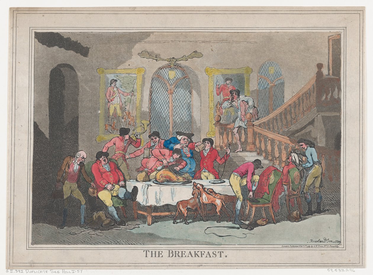 Frukosten, 1 februari 1789, 1 februari 1789. av Thomas Rowlandson