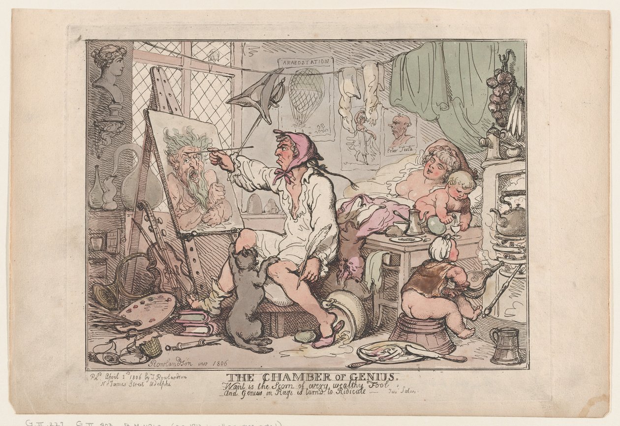 Genius kammare, 2 april 1806., 2 april 1806. av Thomas Rowlandson