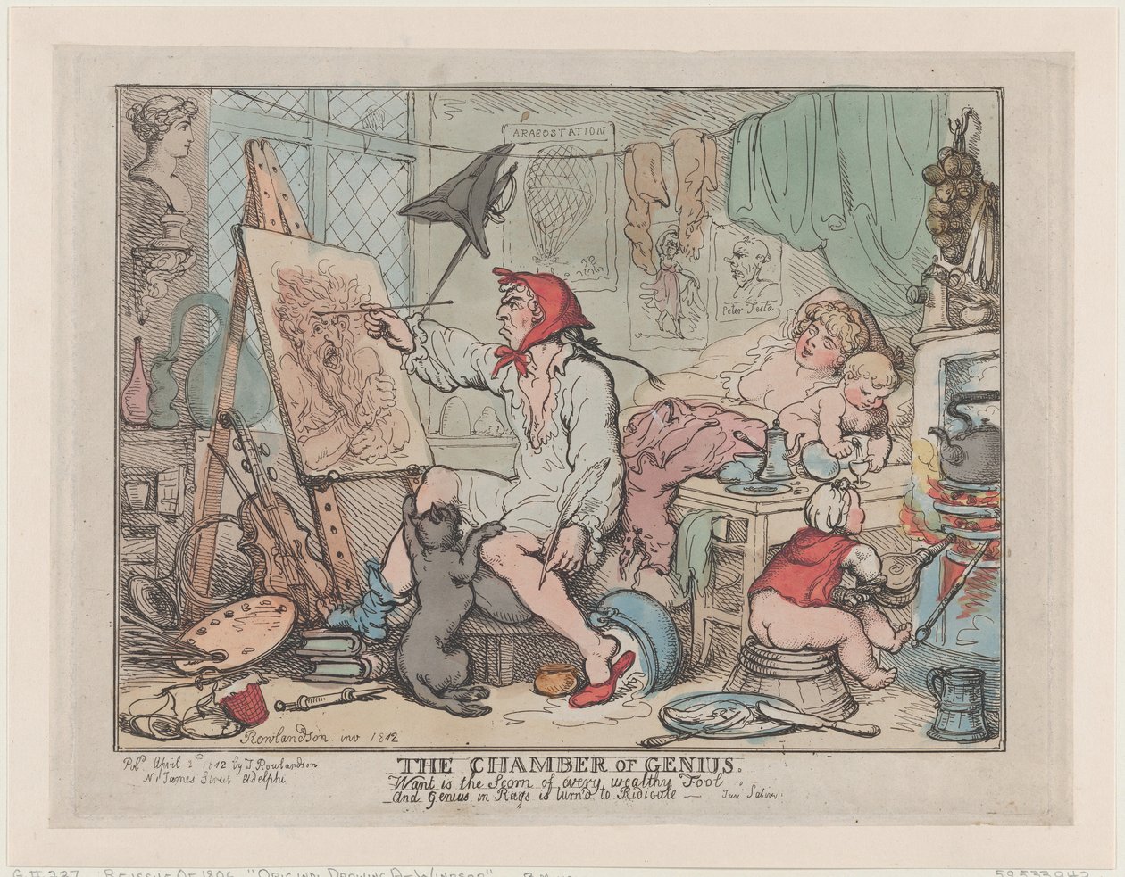 The Chamber of Genius, 2 april 1812., 2 april 1812. av Thomas Rowlandson