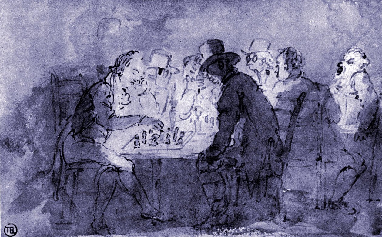 "Schackspelarna" av Thomas Rowlandson