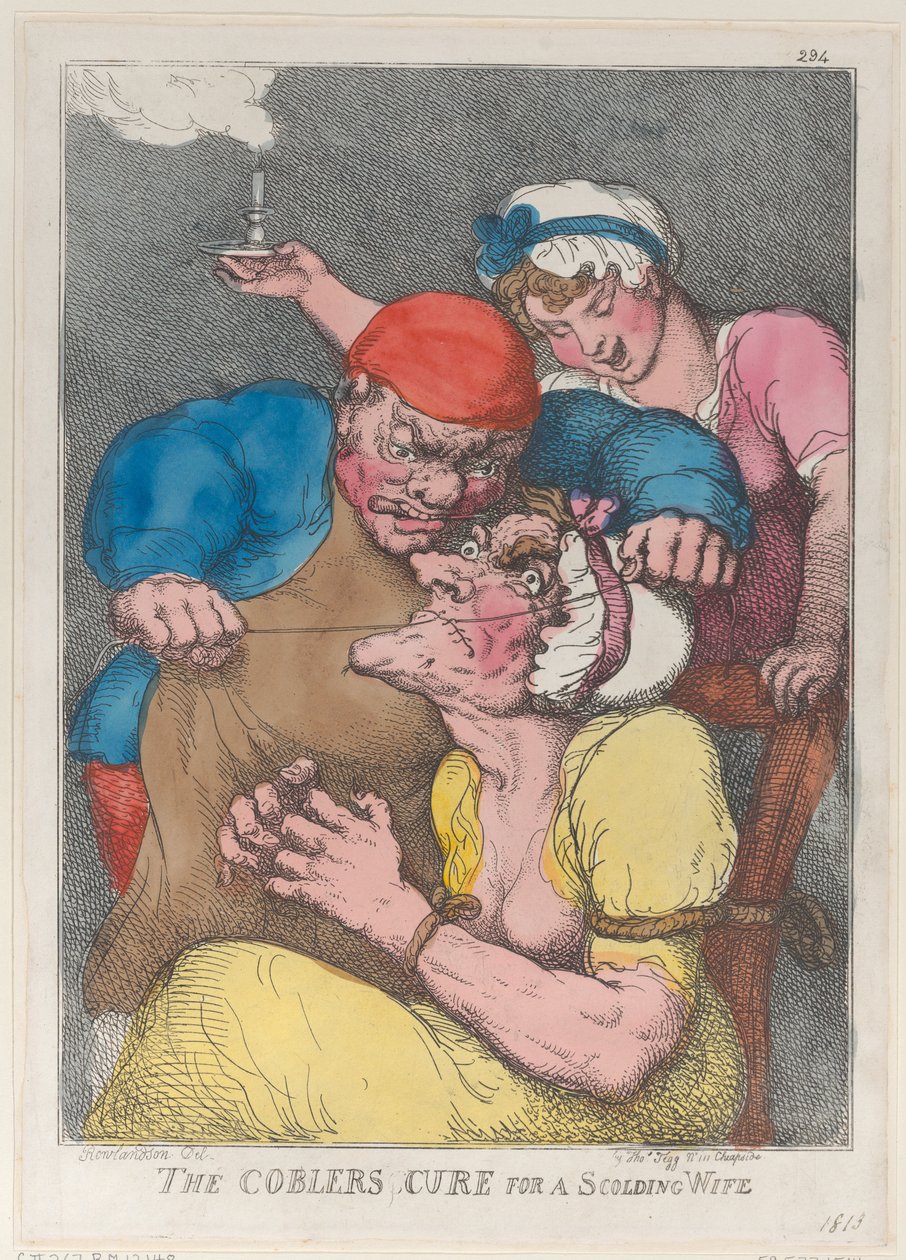 Skomakarens botemedel mot en skällande fru, 1813., 1813. av Thomas Rowlandson