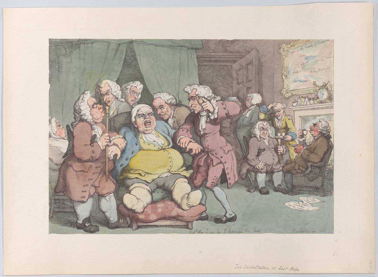 Konsultationen, eller sista hoppet, 30 juni 1808., 30 juni 1808. av Thomas Rowlandson