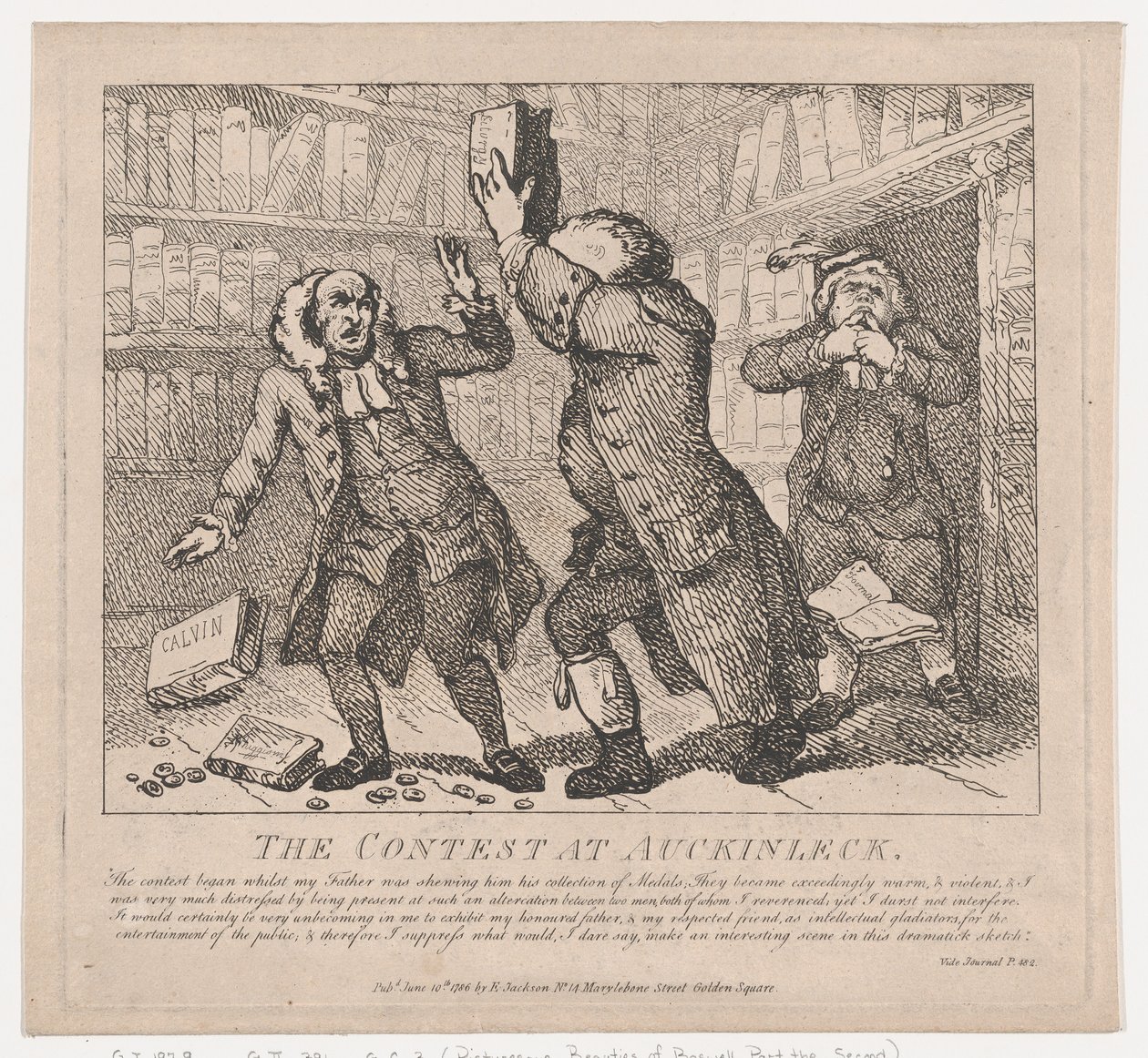 The Contest at Auckinleck Picturesque Beauties of Boswell, Part the Second, juni..., 10 juni 1786. av Thomas Rowlandson
